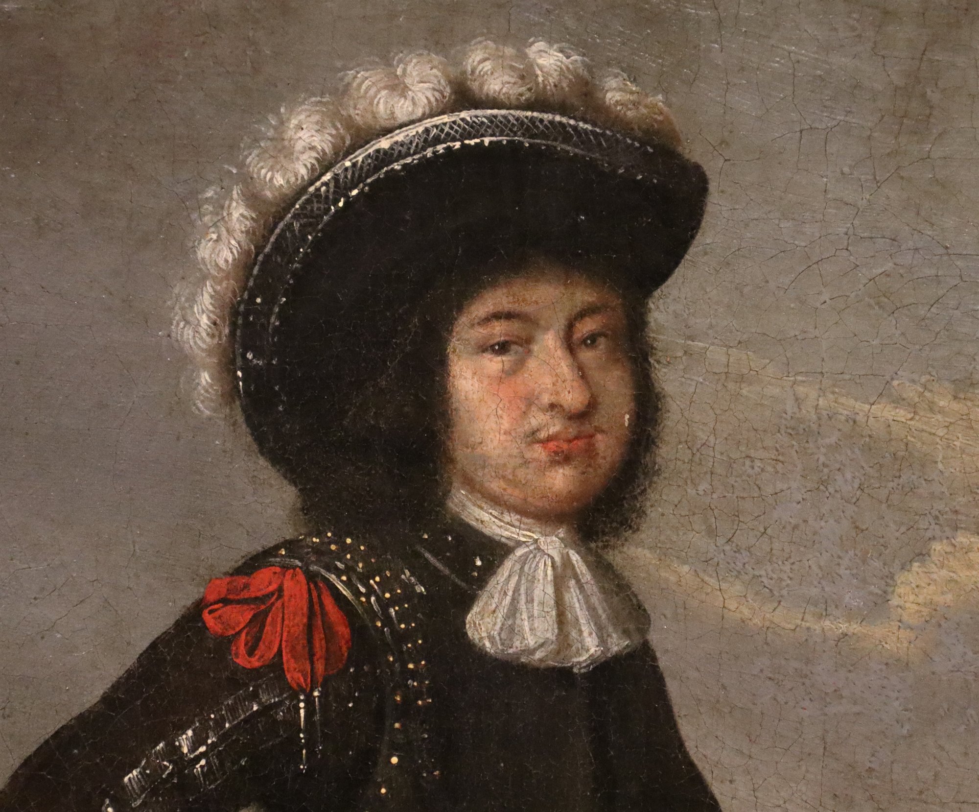 Ritratto equestre con scena di battaglia