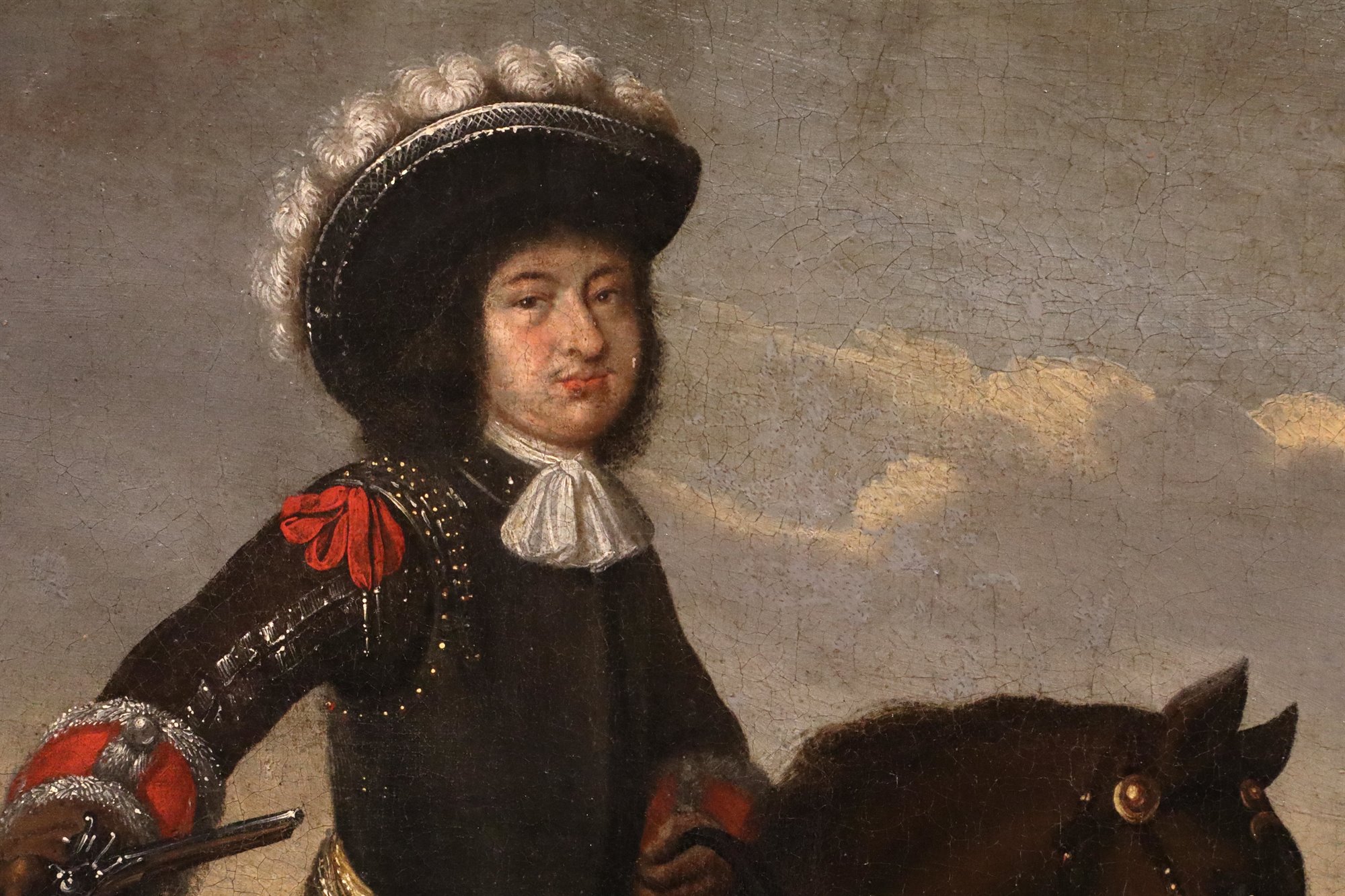 Ritratto equestre con scena di battaglia