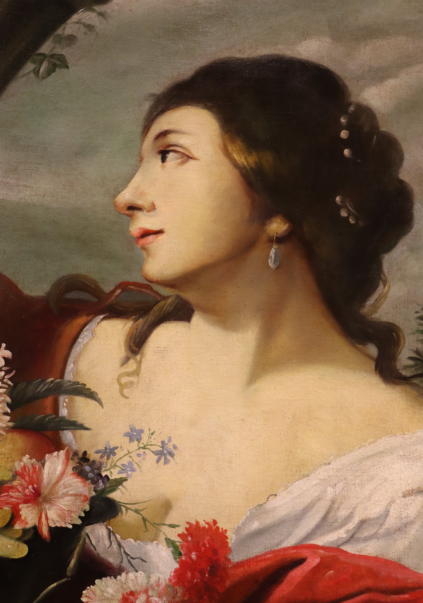 Fanciulla con fiori e frutta