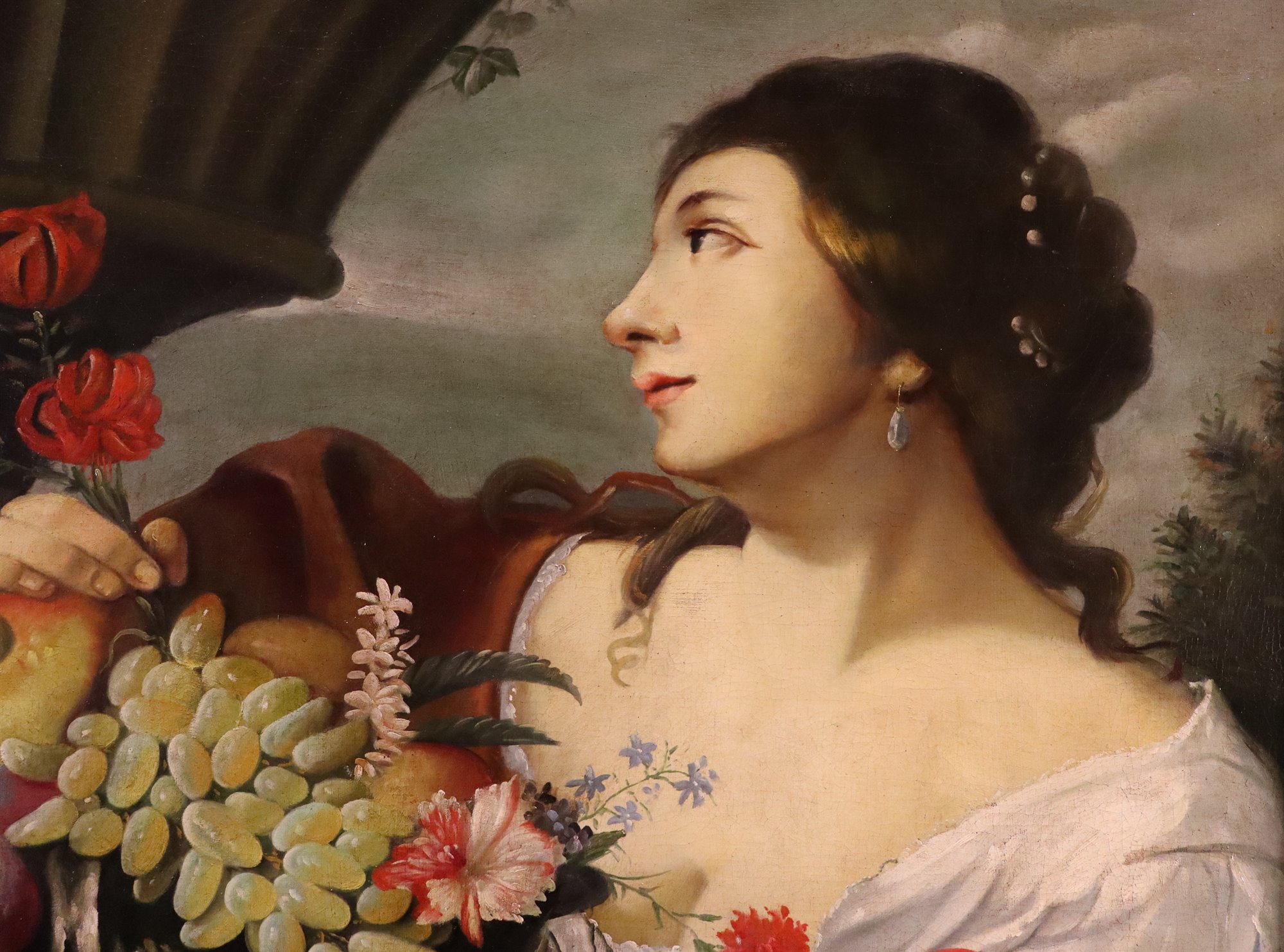 Fanciulla con fiori e frutta