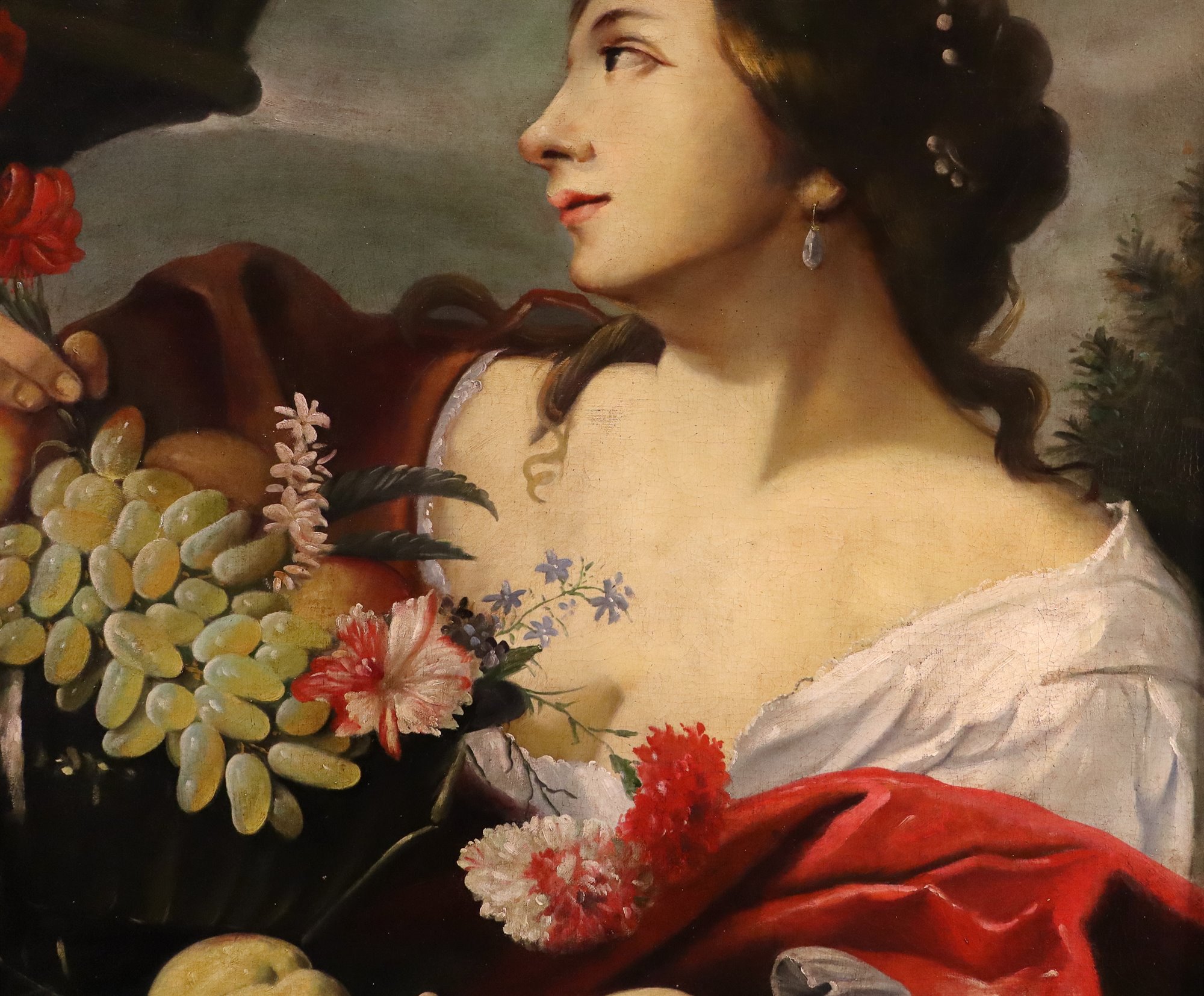 Fanciulla con fiori e frutta