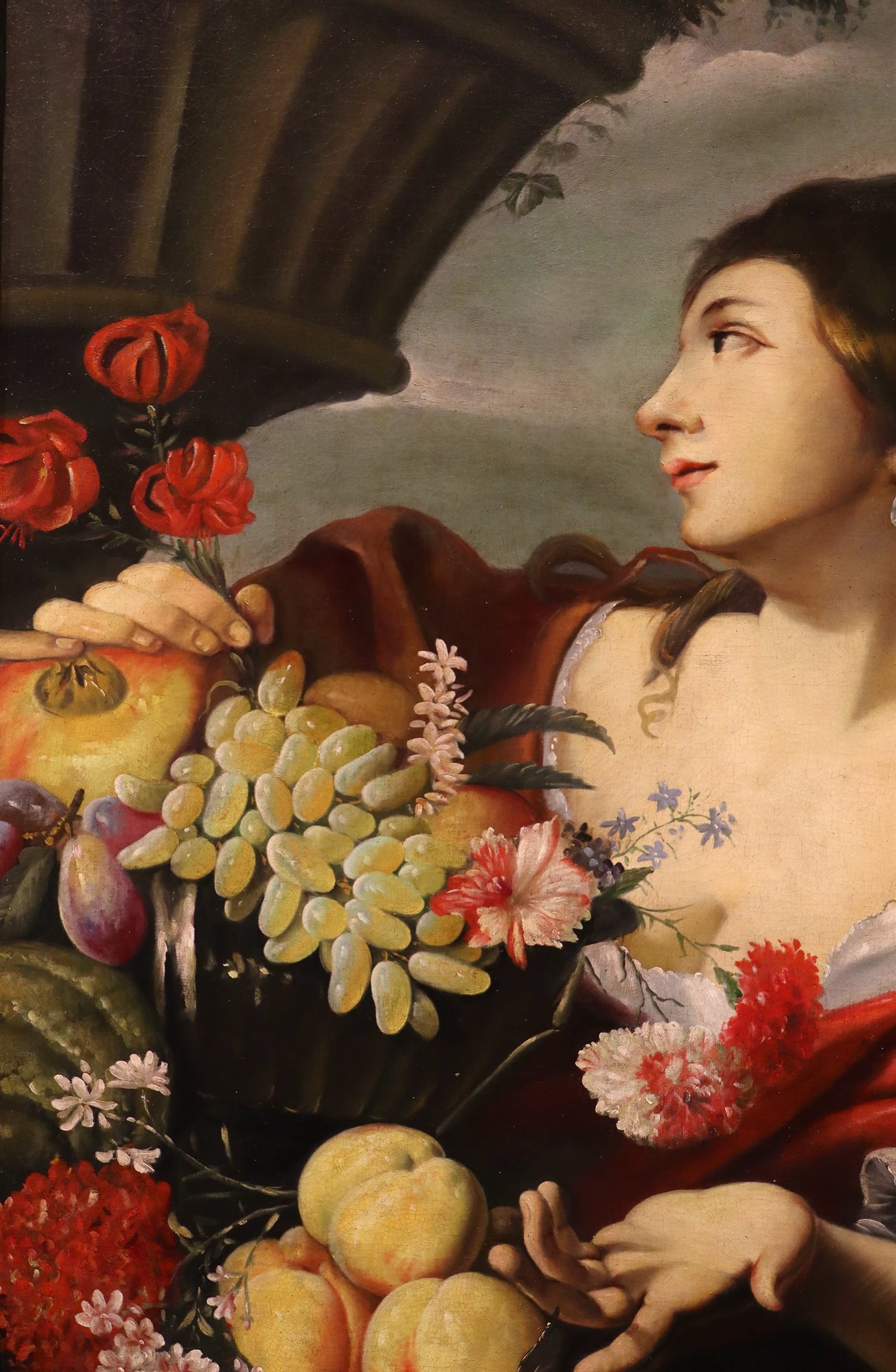 Fanciulla con fiori e frutta