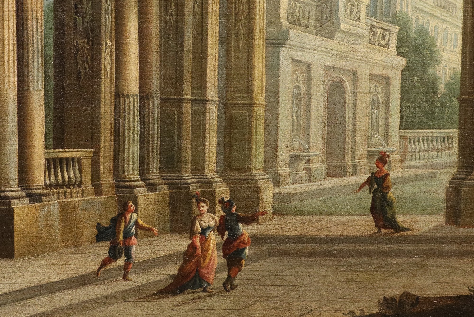 Capriccio architettonico con veduta costiera