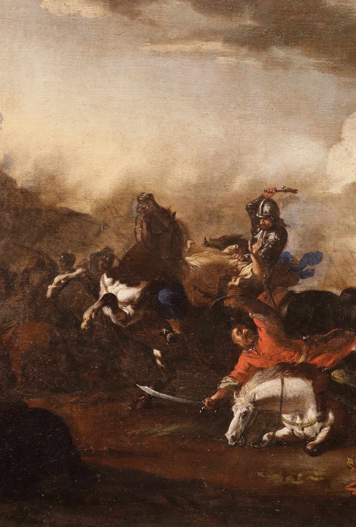 Coppia di battaglie tra cavalieri imperiali e turchi