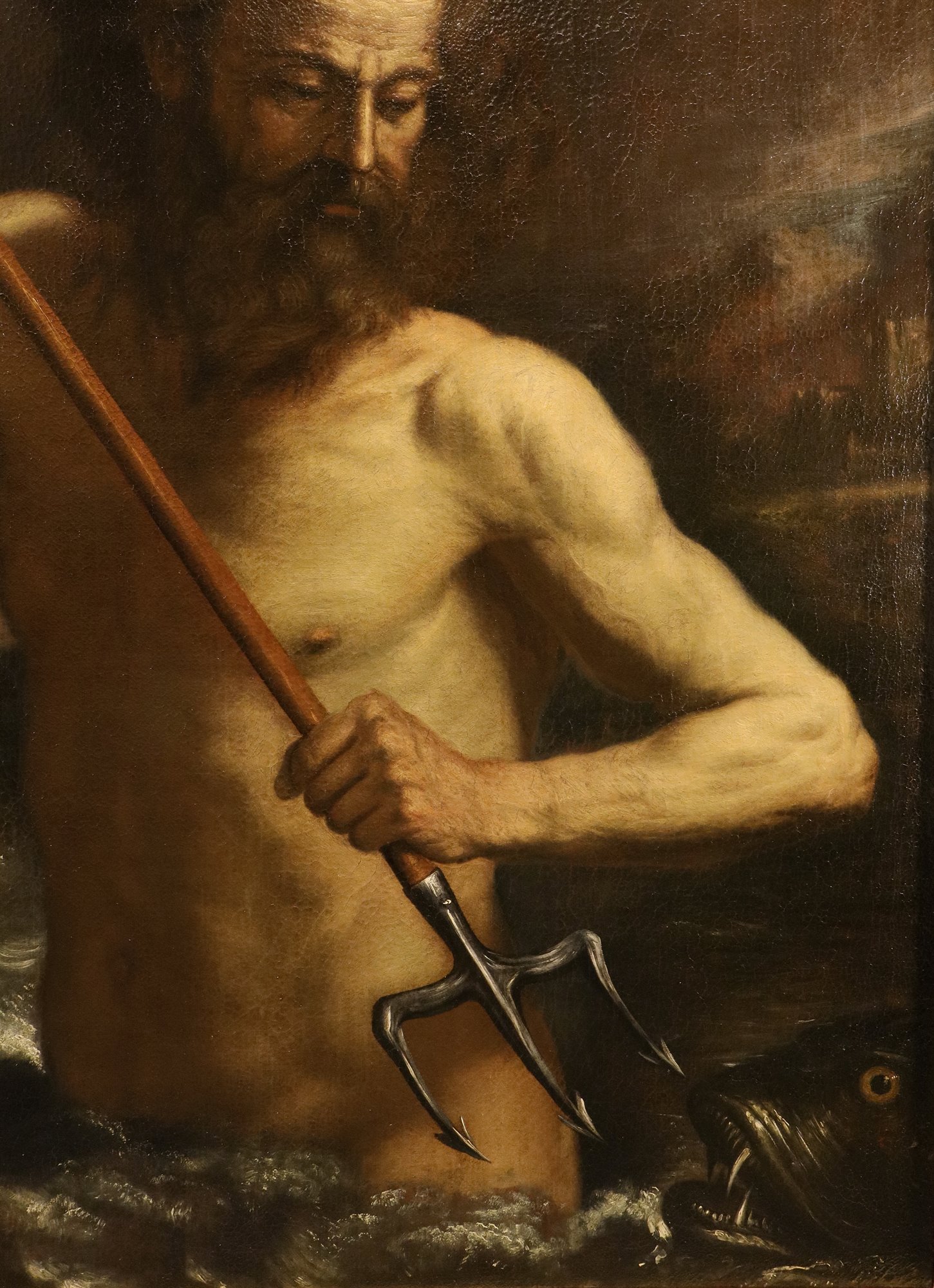 Nettuno sulle onde dell'oceano