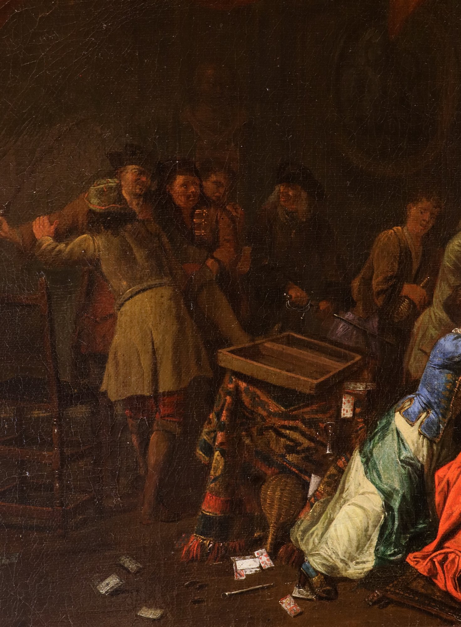 Coppia di interni con scende di genere 'Banchetto' e 'Rissa'