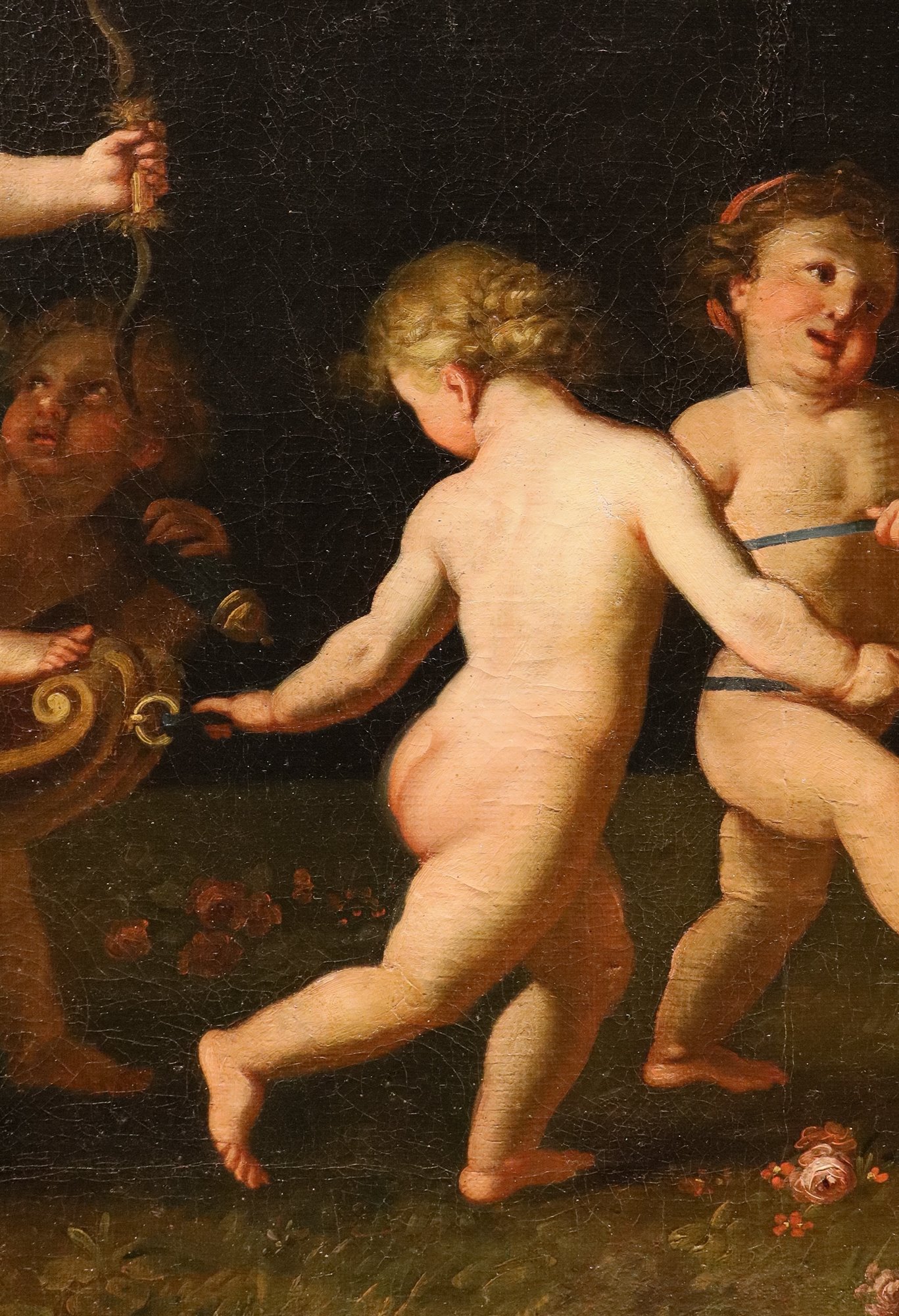 Amorini in gioco con il carro di Venere