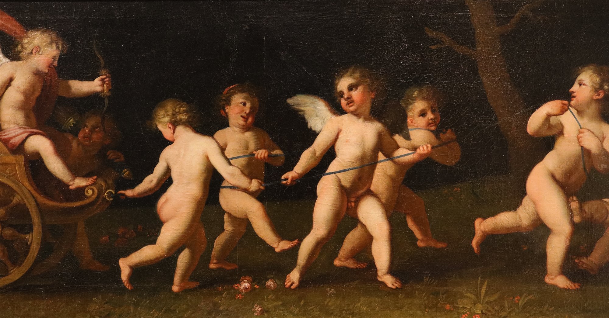 Amorini in gioco con il carro di Venere