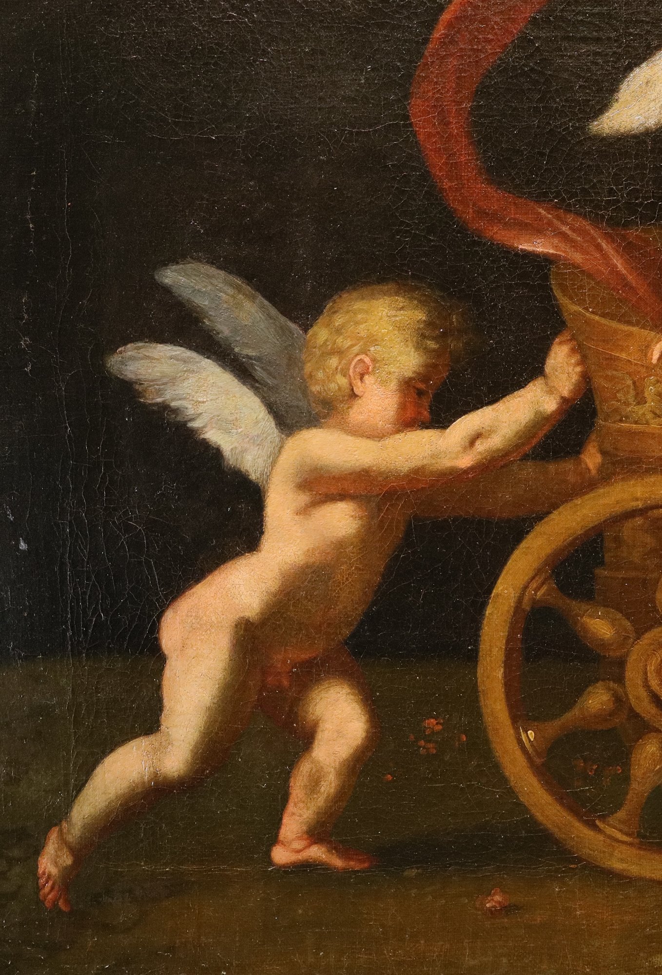 Amorini in gioco con il carro di Venere