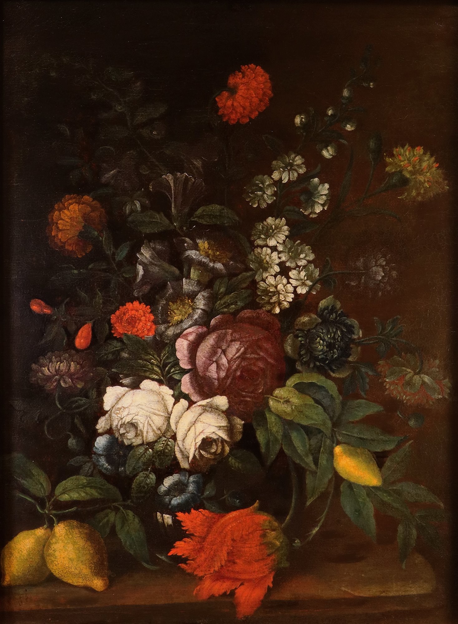 Natura morta con fiori e agrumi