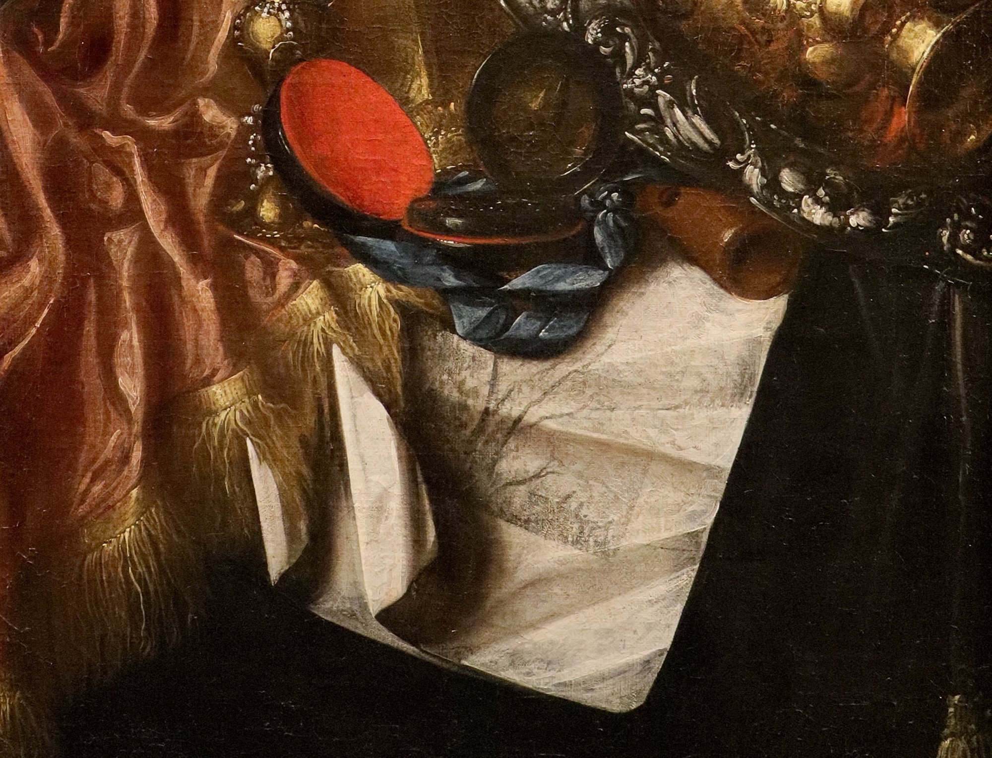 Natura morta Vanitas con oggetti preziosi, strumenti musicali e disegni