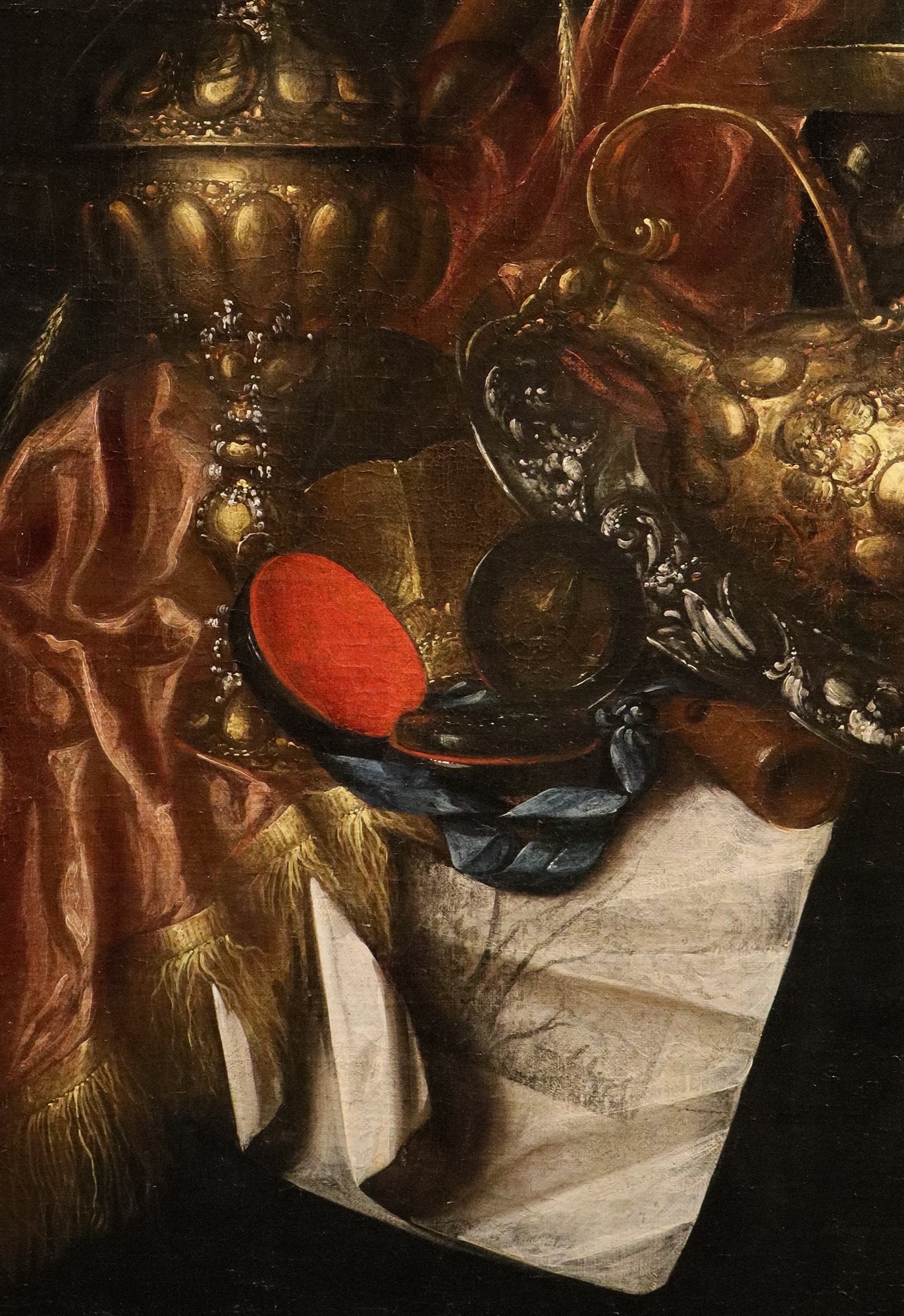 Natura morta Vanitas con oggetti preziosi, strumenti musicali e disegni