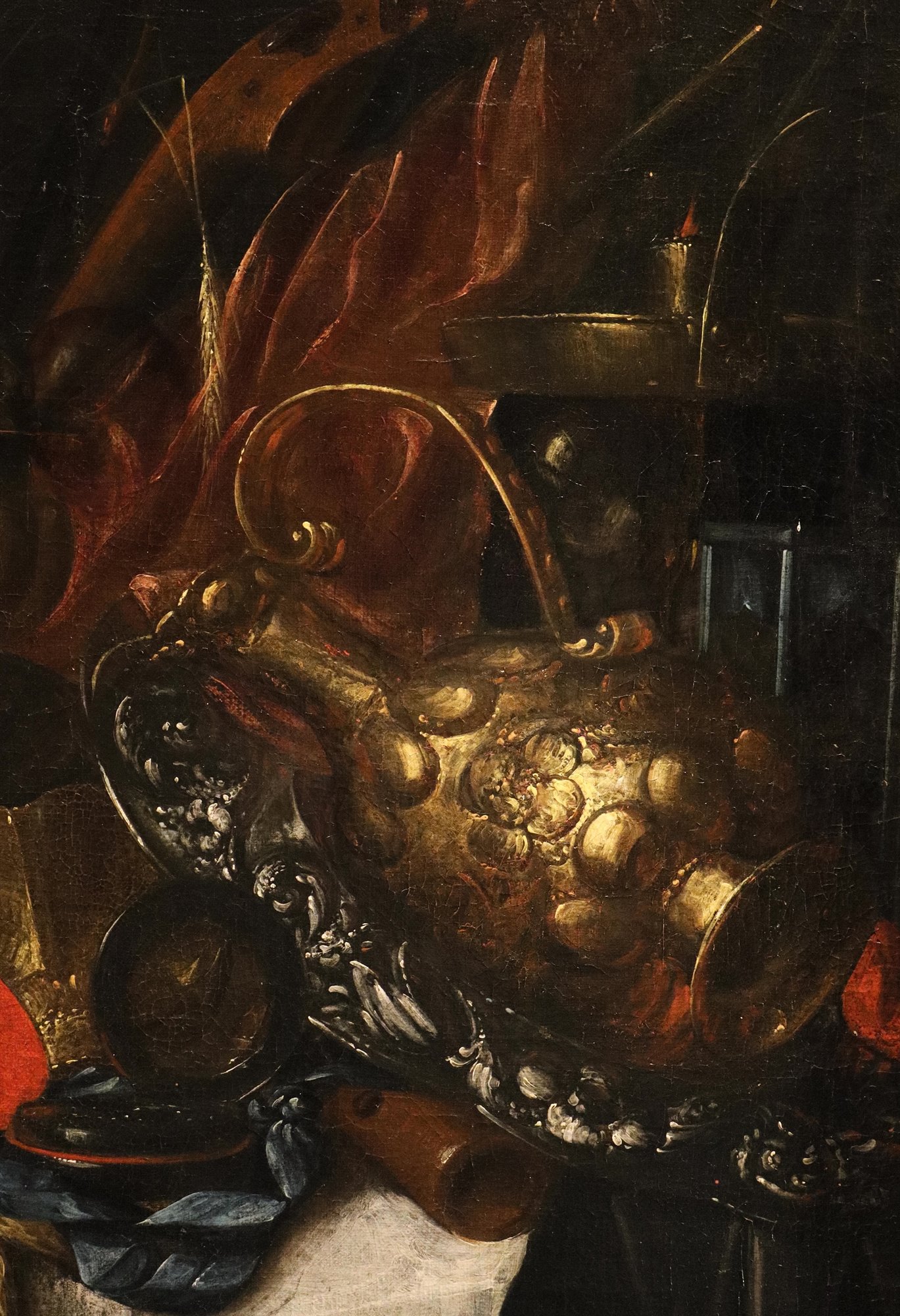 Natura morta Vanitas con oggetti preziosi, strumenti musicali e disegni
