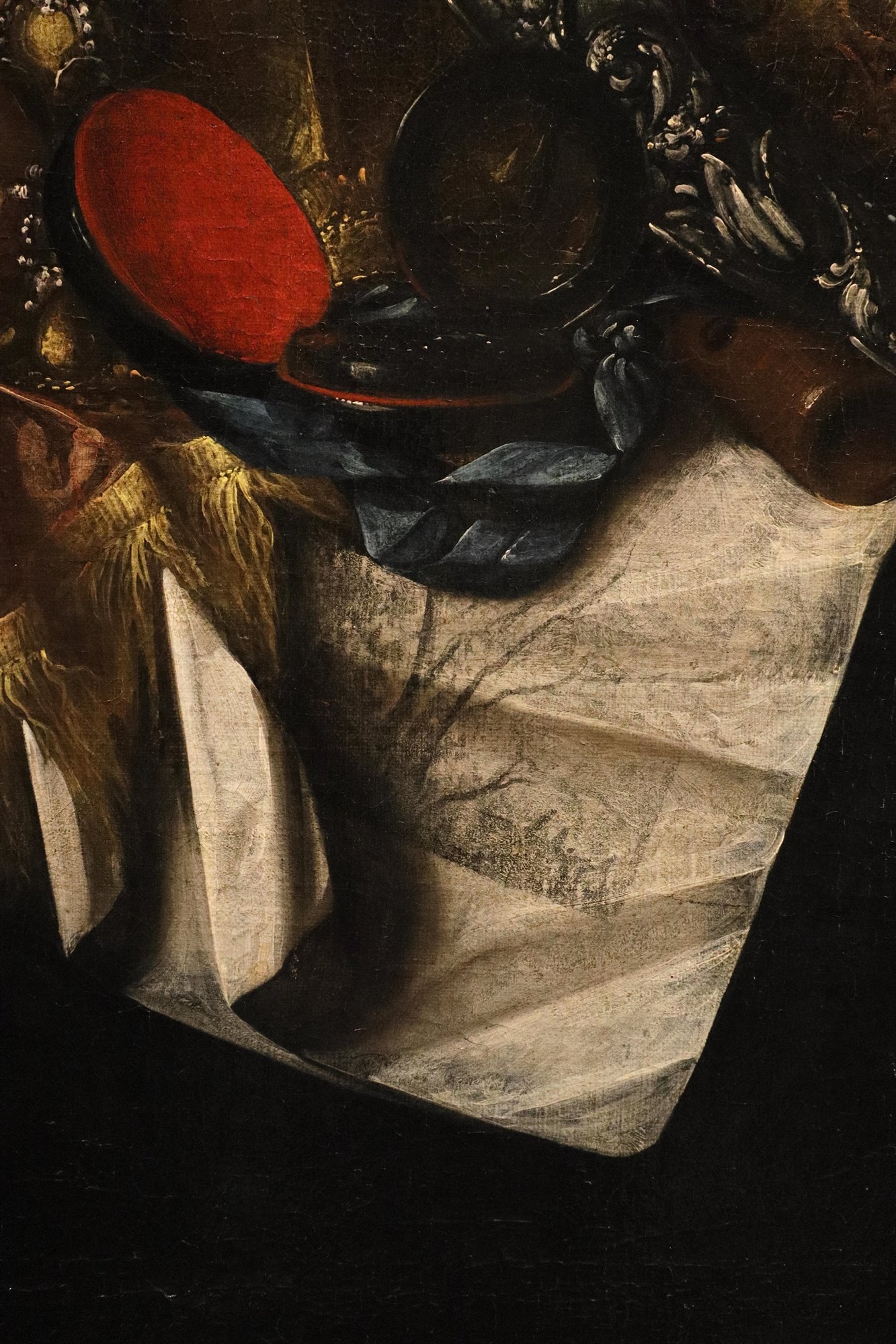Natura morta Vanitas con oggetti preziosi, strumenti musicali e disegni