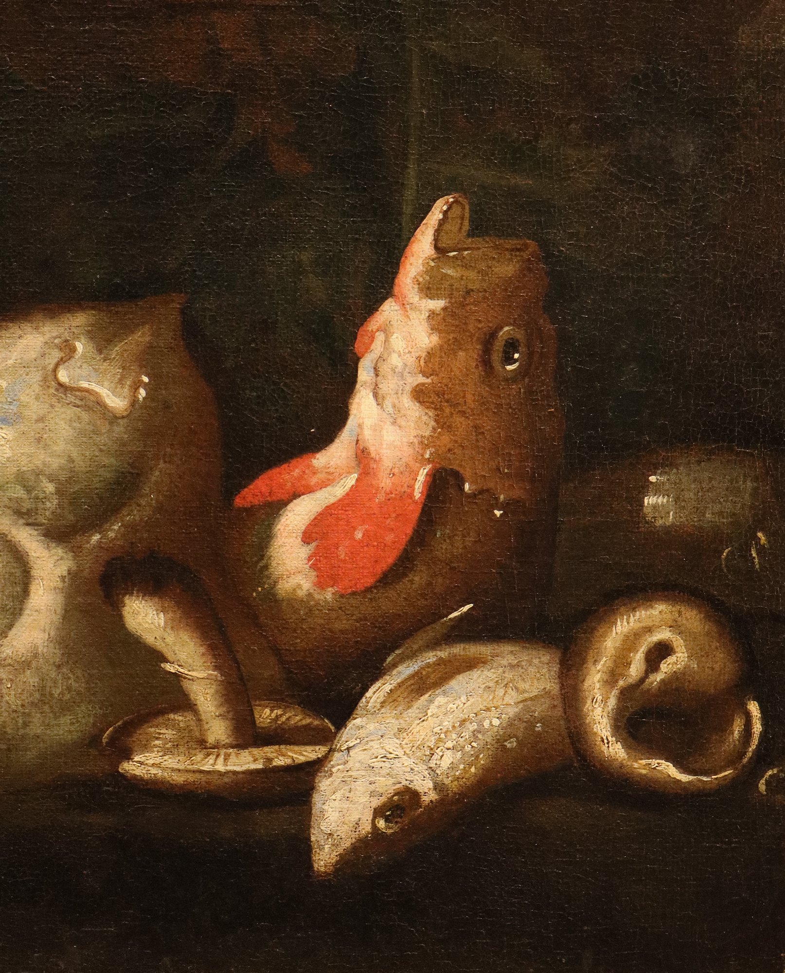 Coppia di nature morte con pesci e crostacei