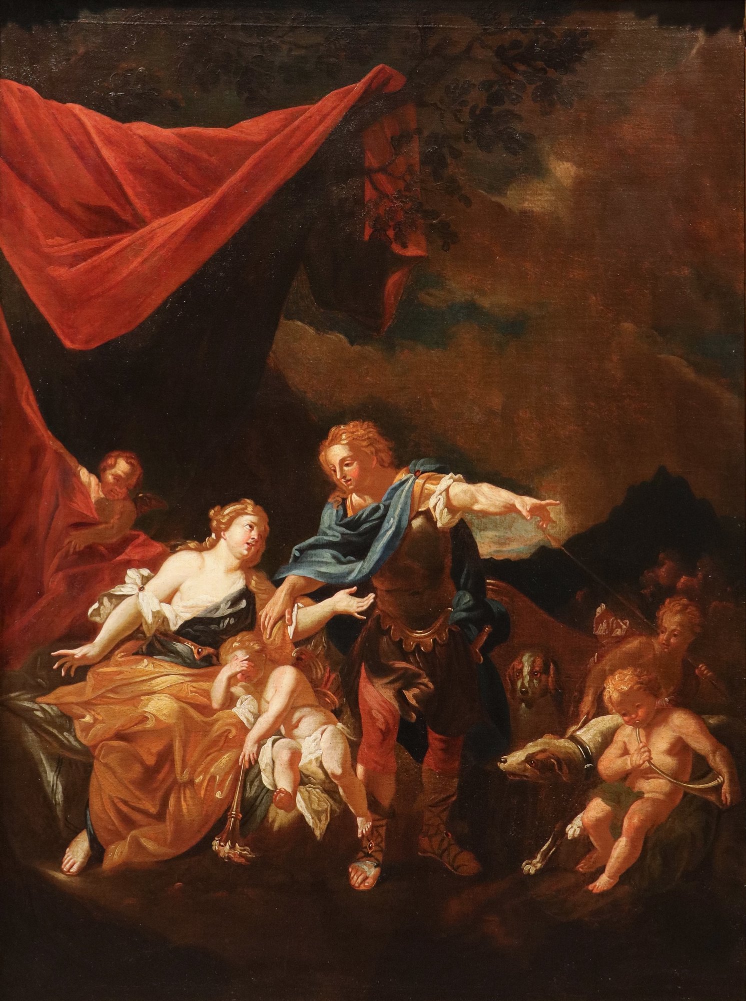 Venere tenta di trattenere Adone dalla caccia