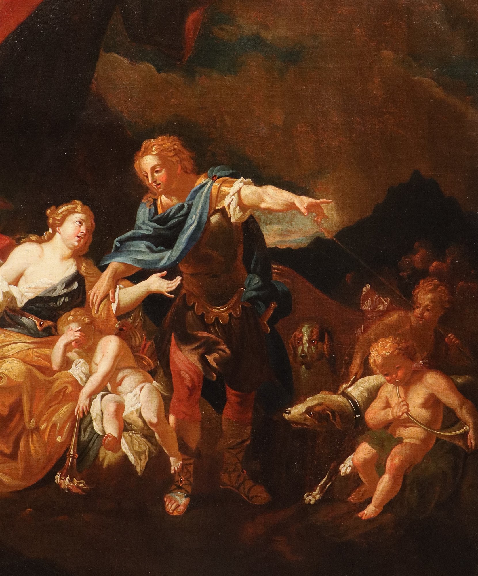 Venere tenta di trattenere Adone dalla caccia