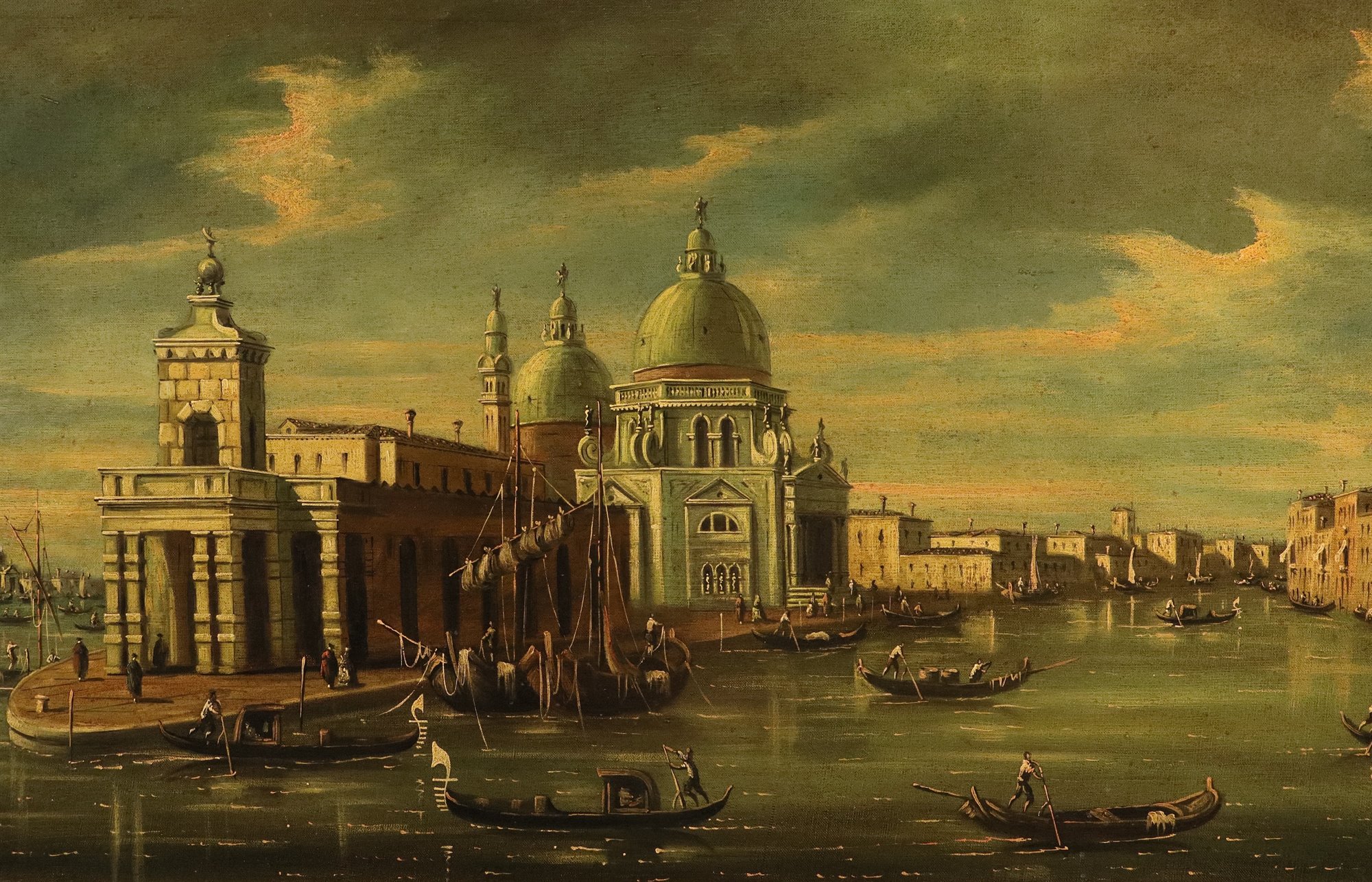 Veduta di Venezia con l'ingresso al Canal Grande, la Dogana e la chiesa di S. Maria della Salute