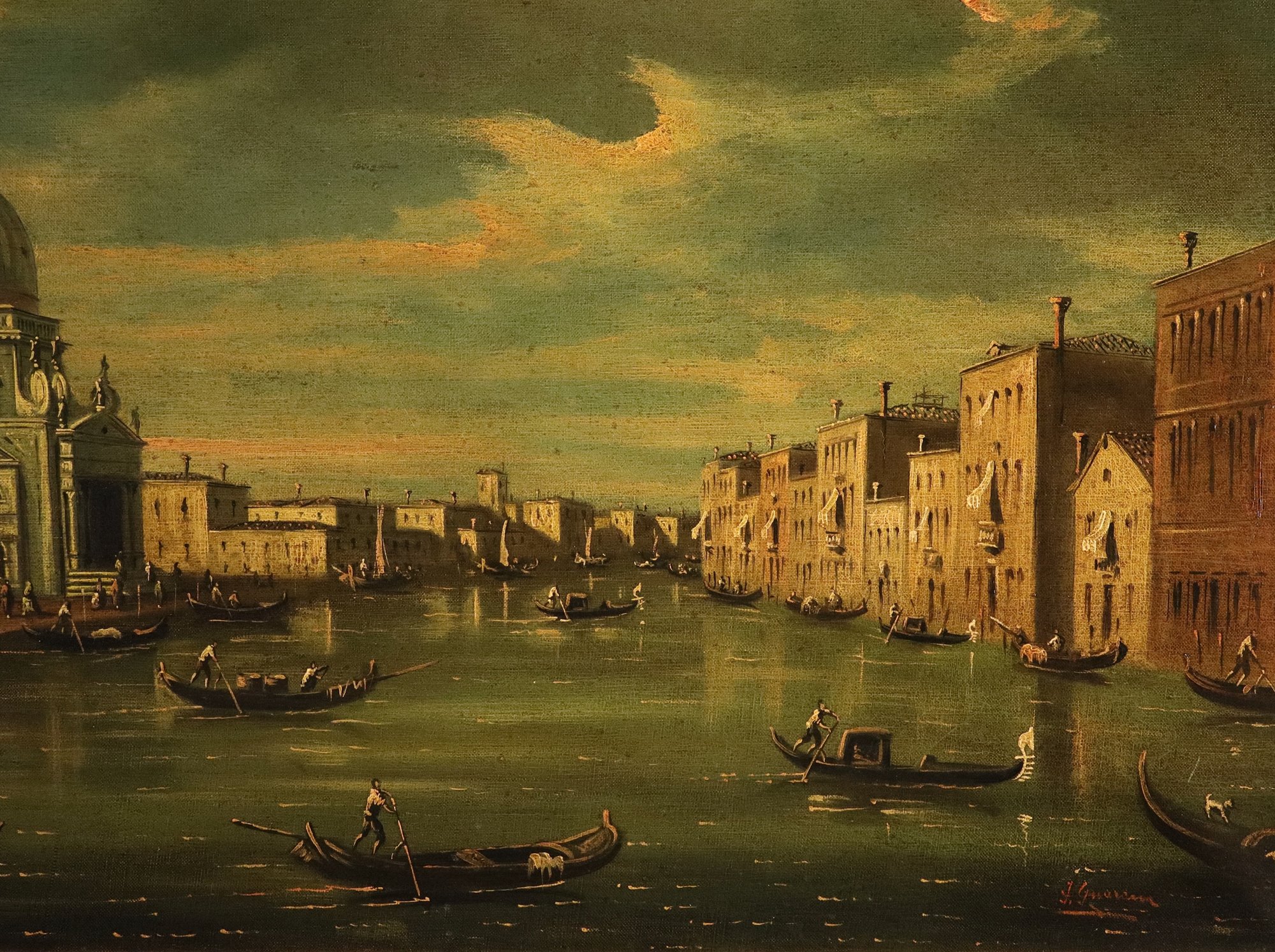 Veduta di Venezia con l'ingresso al Canal Grande, la Dogana e la chiesa di S. Maria della Salute