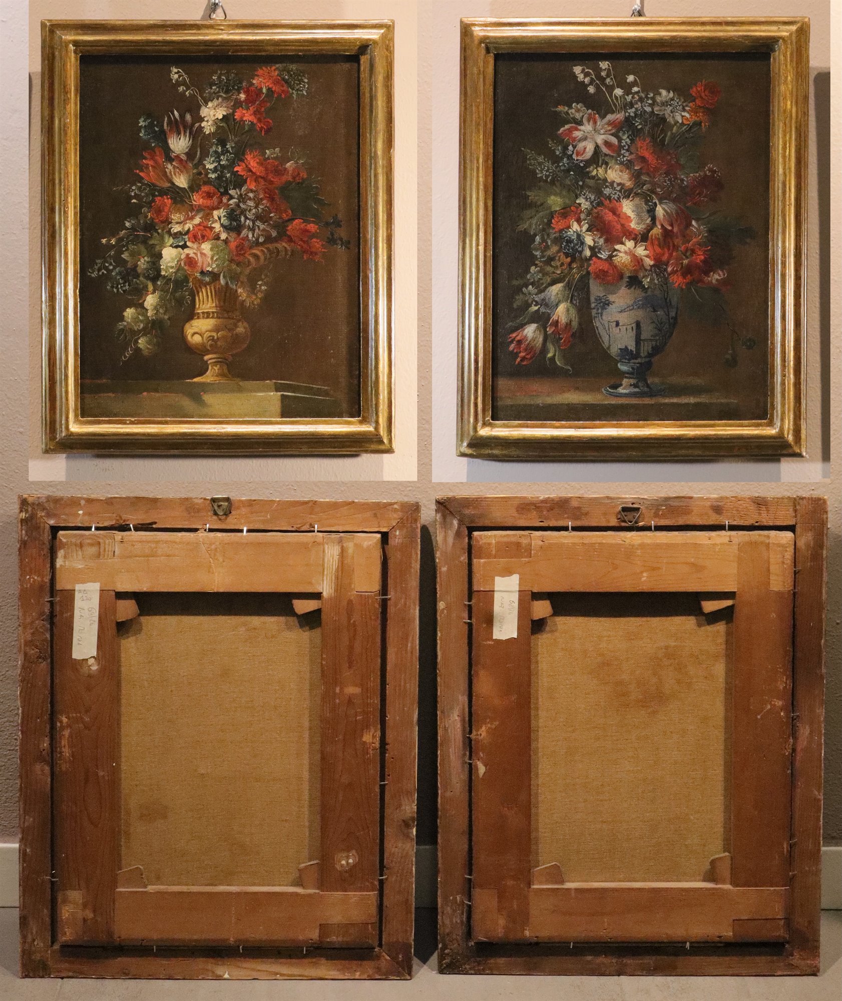 Coppia di nature morte di fiori
