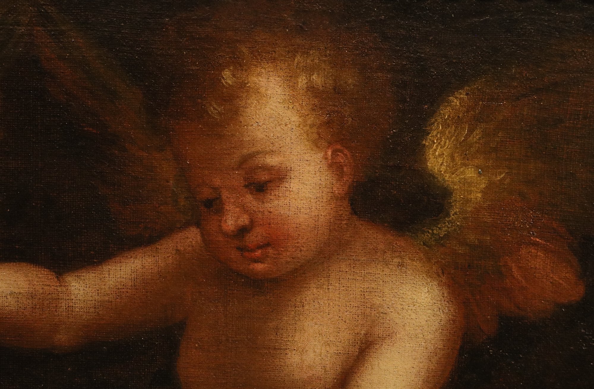 Coppia di dipinti Angeli con cartiglio/ Angeli con libro