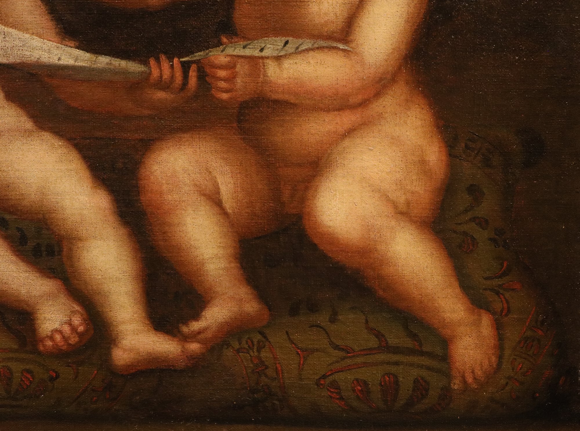 Coppia di dipinti Angeli con cartiglio/ Angeli con libro