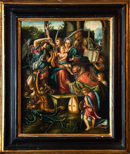 Sacra Famiglia con san Michele Arcangelo, san Bernardo e gli angeli