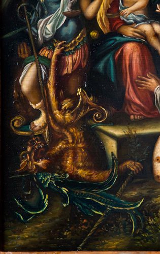 Sacra Famiglia con san Michele Arcangelo, san Bernardo e gli angeli