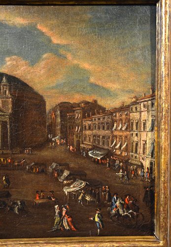 Veduta di Roma con Piazza della Rotonda e il Pantheon