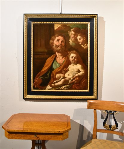 San Giuseppe col Bambino e due cherubini