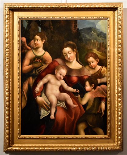 Madonna col Bambino, due angeli e Giovanni Battista