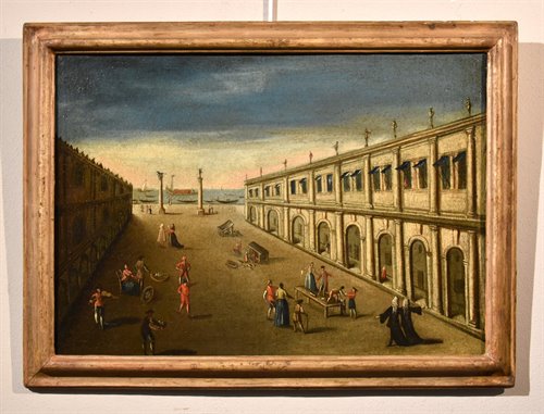 Coppia di vedute di Venezia: L’Isola di San Giorgio Maggiore / La Piazzetta San Marco