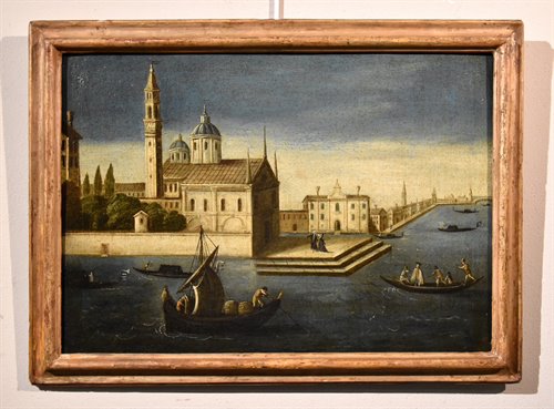 Coppia di vedute di Venezia: L’Isola di San Giorgio Maggiore / La Piazzetta San Marco