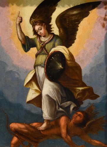 San Michele Arcangelo sconfigge il demonio