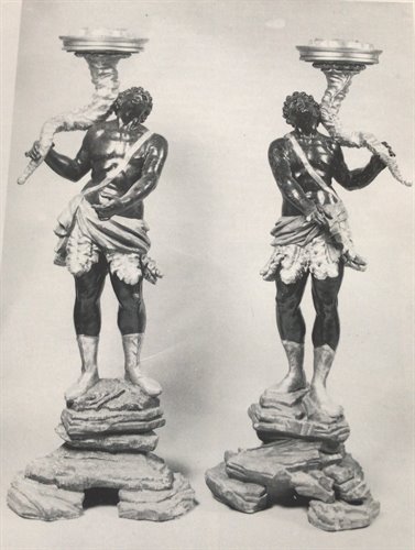 Antica scultura di Moretto Veneziano laccata policroma