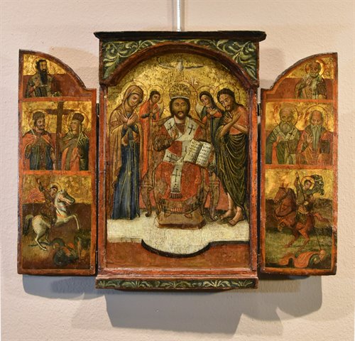 Trittico fondo oro con la Deesis