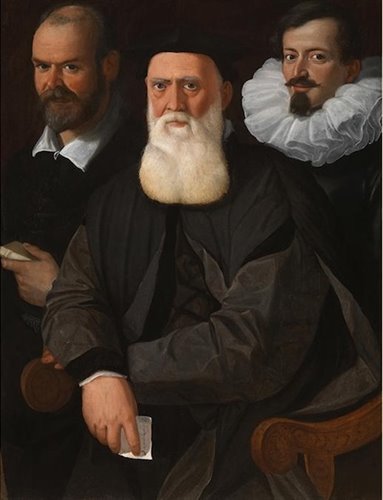 Ritratto di nobildonna, a mezzo busto, con libro in mano