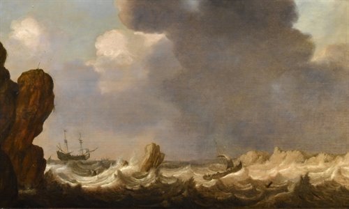 Veduta marina con vascelli