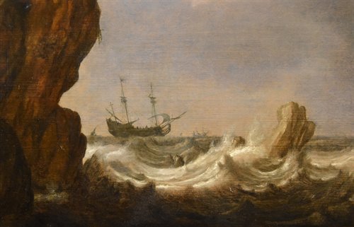 Veduta marina con vascelli