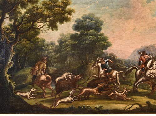 Paesaggio con caccia al cinghiale
