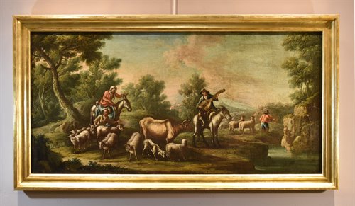 Paesaggio con idillio pastorale