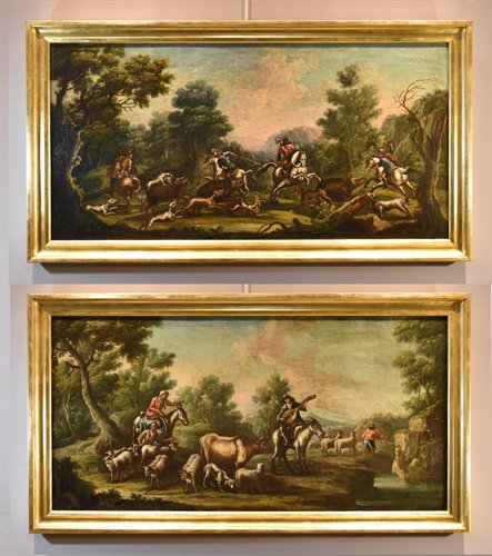 Paesaggio con caccia al cinghiale