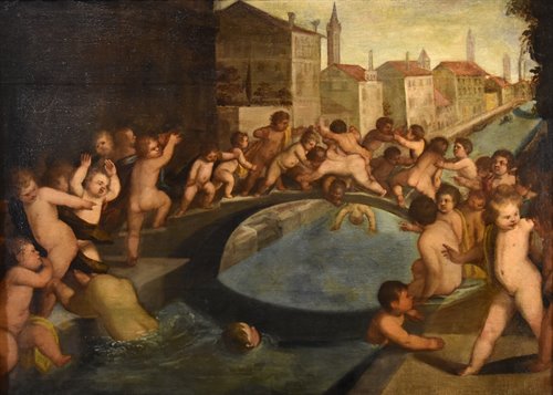 Lotta di putti sul ponte dei Pugni a Venezia