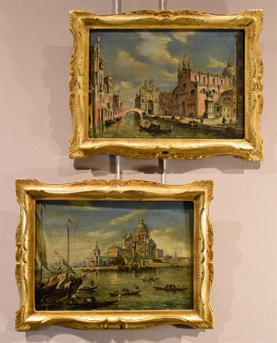 Coppia di vedute di Venezia