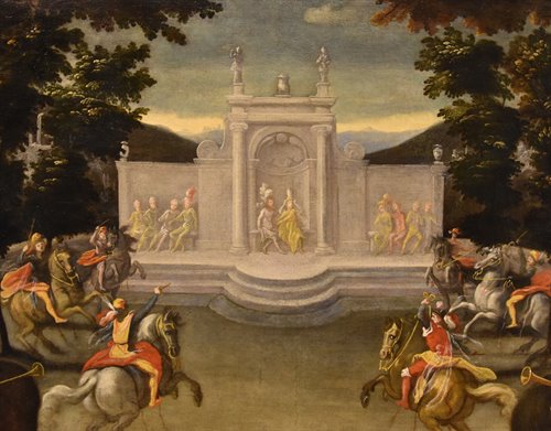 Giardino rinascimentale con festa cavalleresca