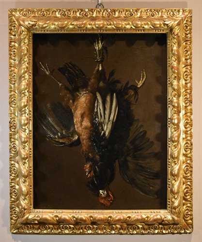 Natura morta con coppia di gallinacei