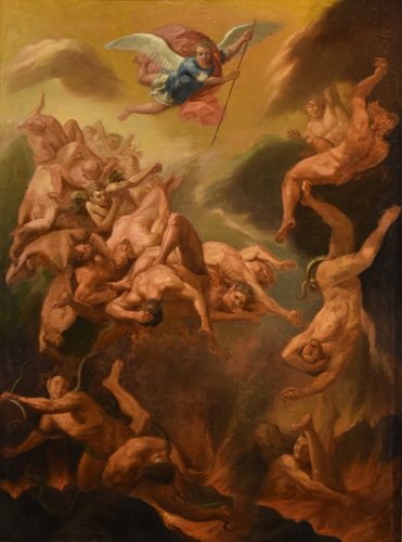 San Michele Arcangelo scaccia gli angeli ribelli dal paradiso