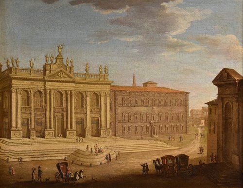 Veduta di Roma con la Basilica di San Giovanni in Laterano