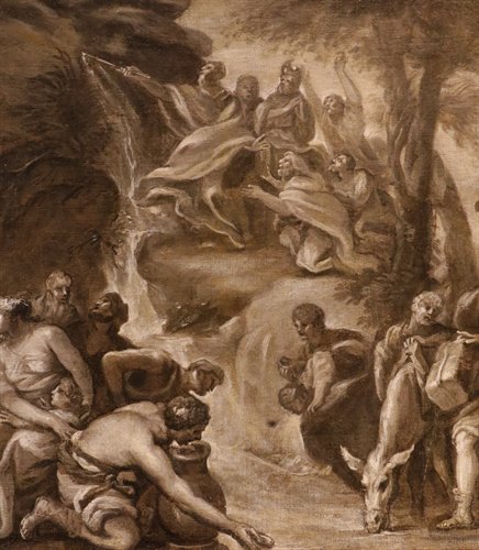 Mosè fa scaturire l'acqua dalle rocce