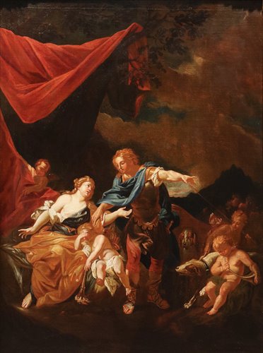 Venere tenta di trattenere Adone dalla caccia